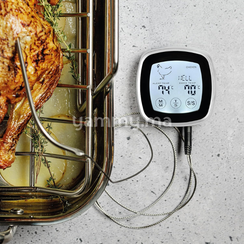 Thermomètre de Cuisine à Viande Digital Tactile avec Fil 1 m - Lacor