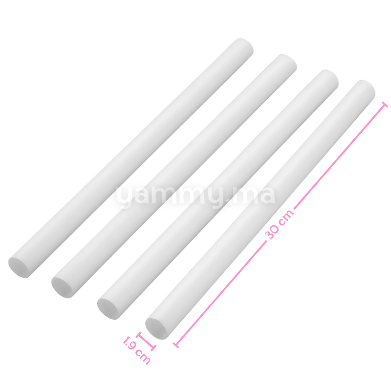 SET.4 Tiges Support Gâteau en Plastique 30 cm