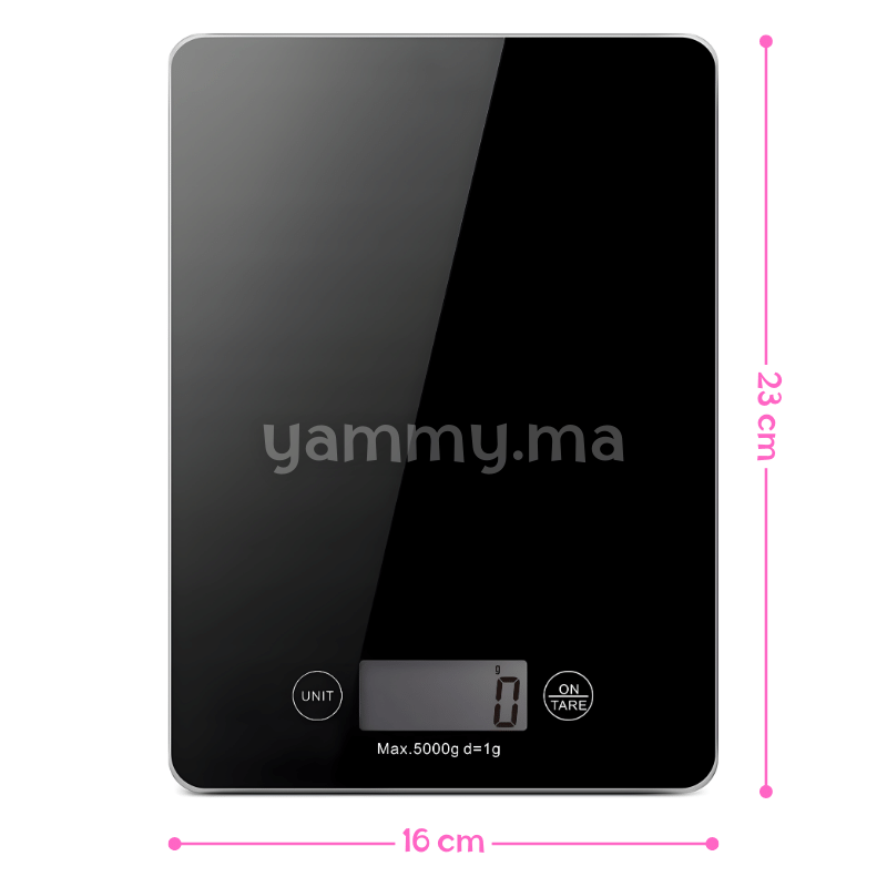Balance de Cuisine en Verre Noir 5kg