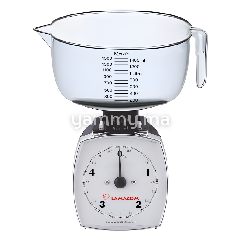 Balance de Cuisine 5Kg avec Bol 1.5L Amovible - Lamacom
