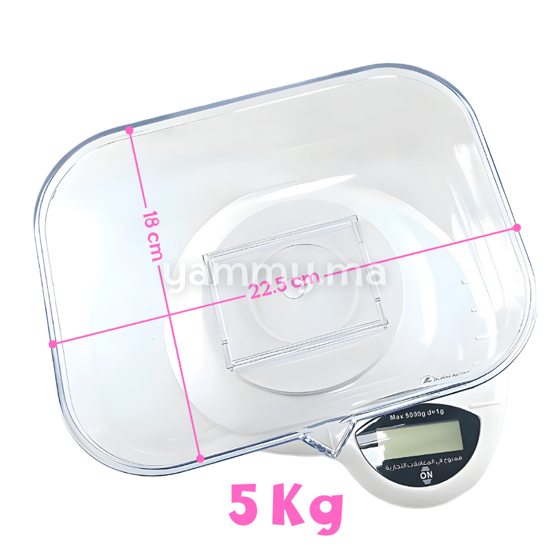 Balance de Cuisine Electronique avec Bol Rectangulaire 5 Kg - Lamacon