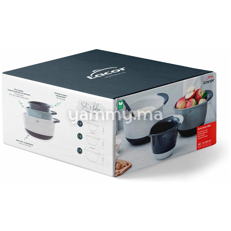 SET. 3 Bols et Bassines en Polypropylene - Lacor 60054