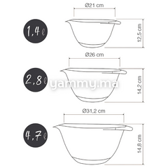SET. 3 Bols et Bassines en Polypropylene - Lacor 60054