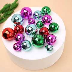 SET. 12 Décorations de Gâteau en Forme de Boules Disco Argent
