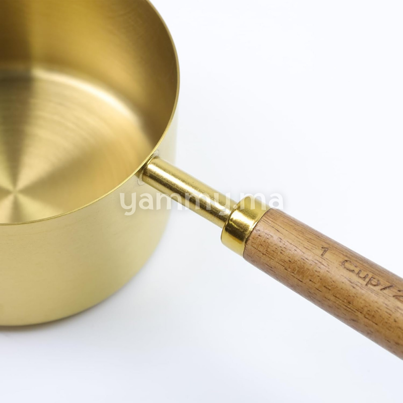 Cuillère et Casserole à Mesurer en Inox Doré 250 ml