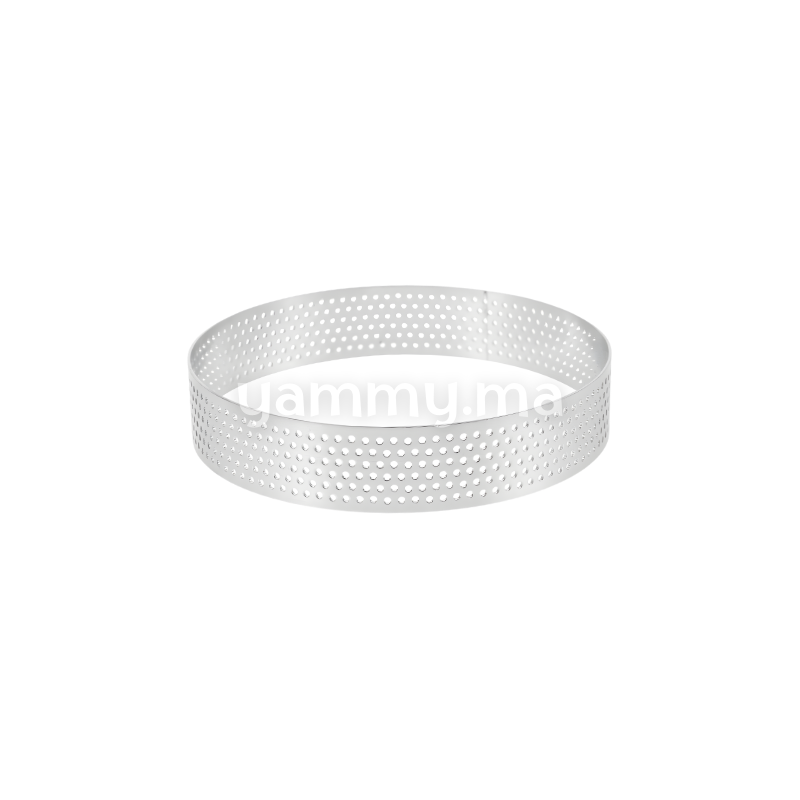 Cercle à Tartelette Perforé en Inox Ø 8 x H 2 cm