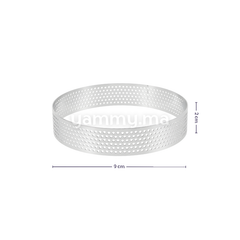 Cercle à Tartelette Perforé en Inox Ø 9 x H 2 cm