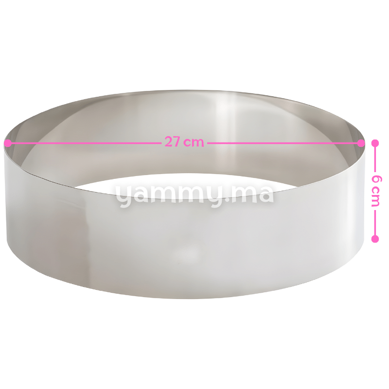Cercle à Pâtisserie en Inox 27 x h 6 cm
