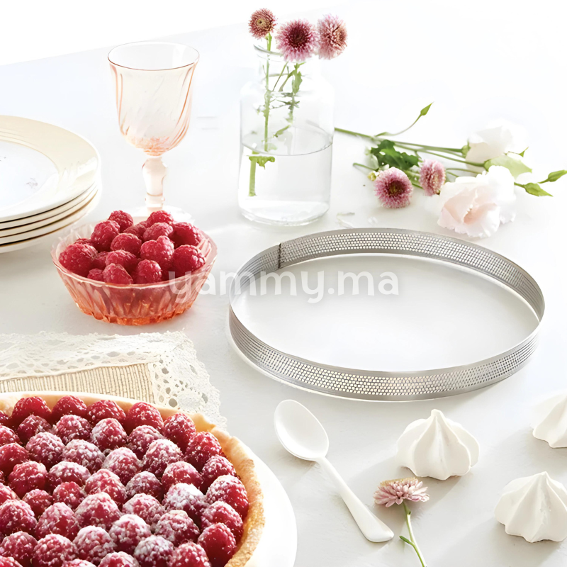 Cercle à Tarte Perforé Inox 20cm x h 2cm