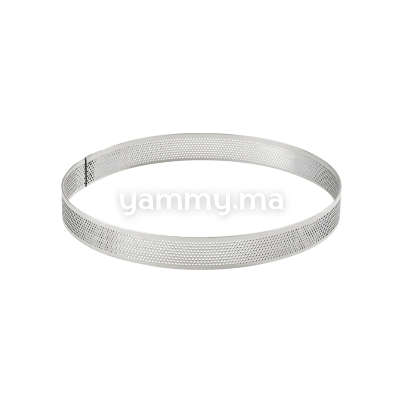 Cercle à Tarte Perforé Inox 18cm x h 2cm