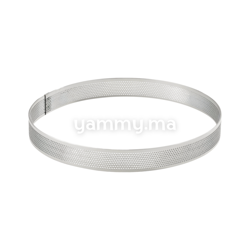 Cercle à Tarte Perforé Inox 20cm x h 2cm