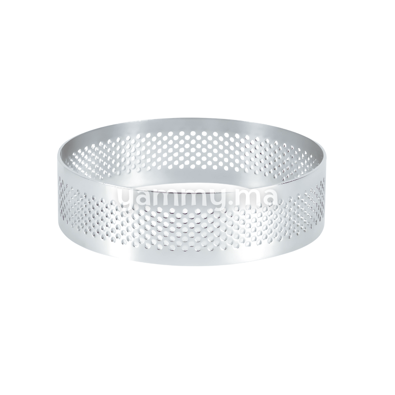 Cercle à Tarte Perforé Inox 8cm x h 2cm