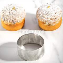 Cercle à Tarte Perforé Inox 8cm x h 3.5cm