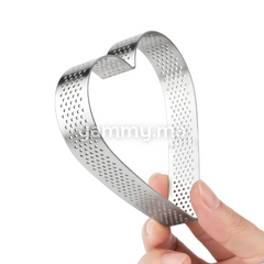Cercle à Tarte Coeur Perforé Inox 10cm x h 2cm