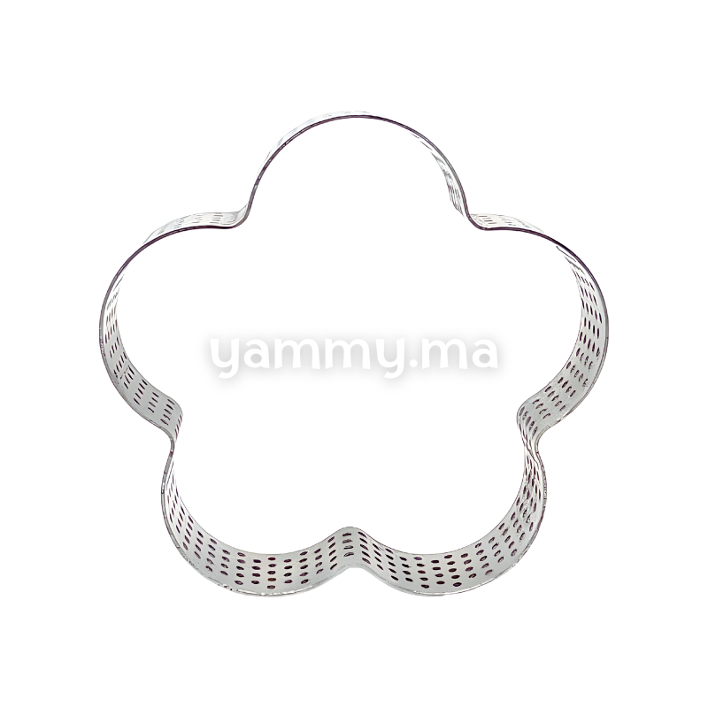 Cercle à Tarte Fleur Perforé Inox 10cm x h 2cm