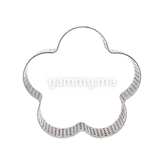 Cercle à Tarte Fleur Perforé Inox 10cm x h 2cm