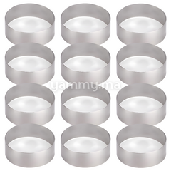 SET. 12 Cercles à Mini Tartelettes en Inox 5cm / haut 2cm
