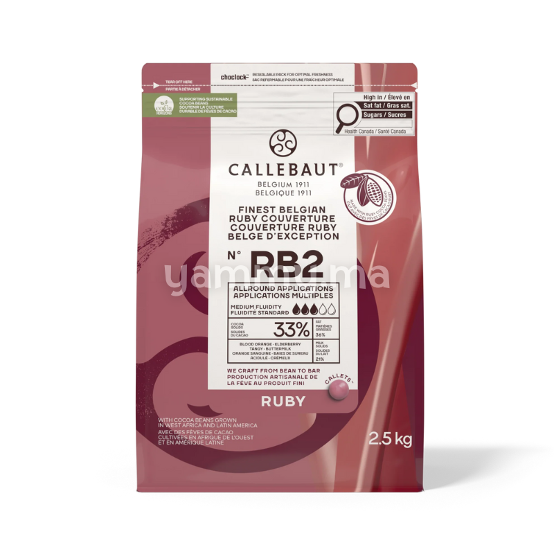 Chocolat de Couverture Ruby 32.8% Cacao N°RB2 - Callebaut