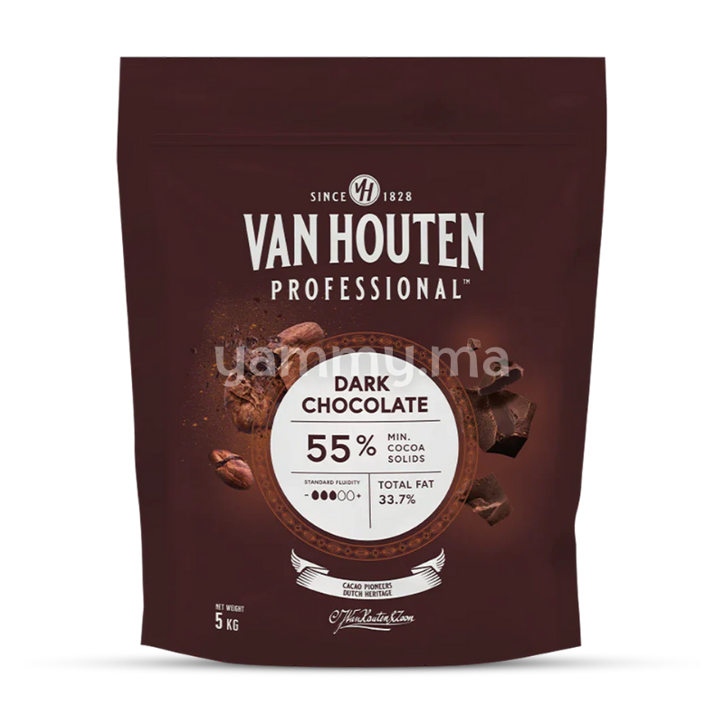 Chocolat de Couverture Noir 55% Cacao - Van Houten Professional