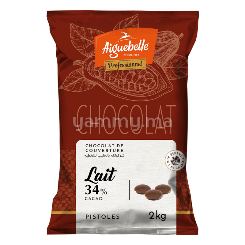 Chocolat de Couverture au Lait 34% Pistoles 2kg - Aiguebelle
