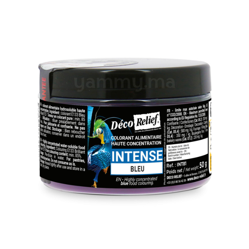 Colorant Hydrosoluble Bleu Intense en Poudre 50 gr - Déco Relief INT81