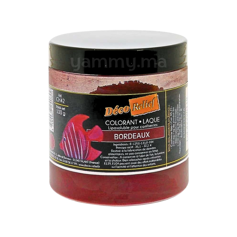 Colorant Liposoluble Laque Bordeaux 100 gr - Déco Relief CH42