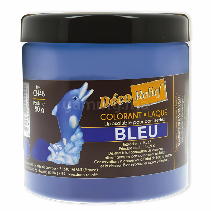 Colorant Alimentaire Liposoluble Laque Bleu 100gr - Déco Relief