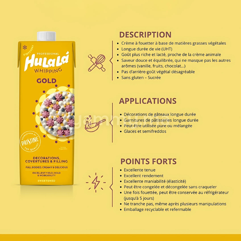 Crème Fraîche Sucrée GOLD 1L - Hulala Professional