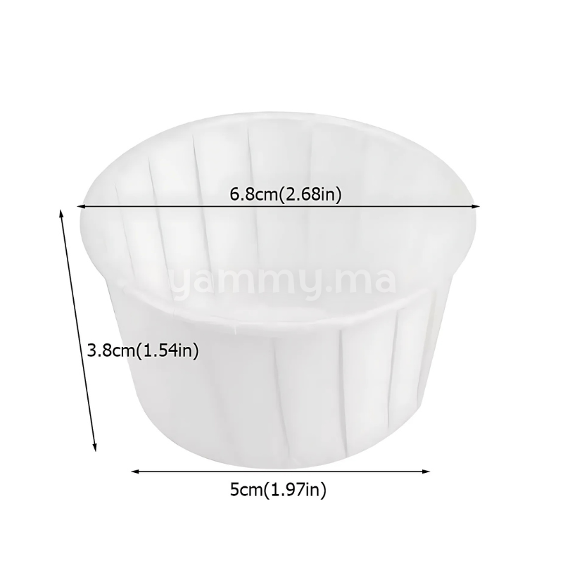 SET. 25 Caissettes Cupcake Muffins en Papier Blanc