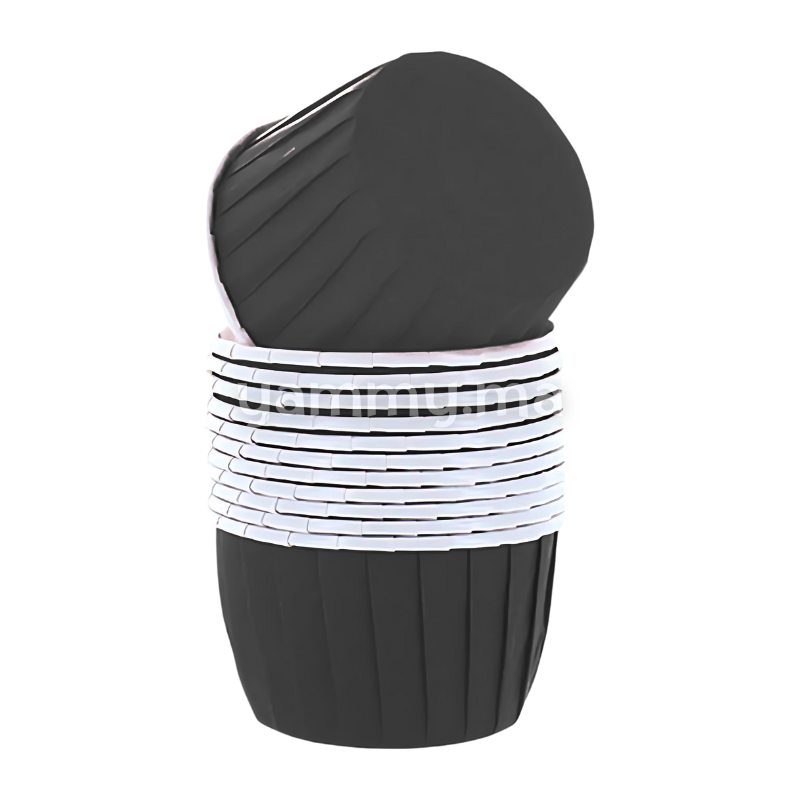 SET. 25 Caissettes Cupcake Muffins en Papier Noir