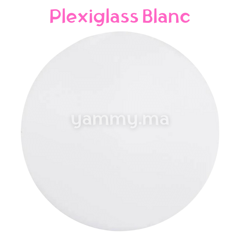 Disque et Plateau à Ganache Plexiglass Blanc Rond 16cm