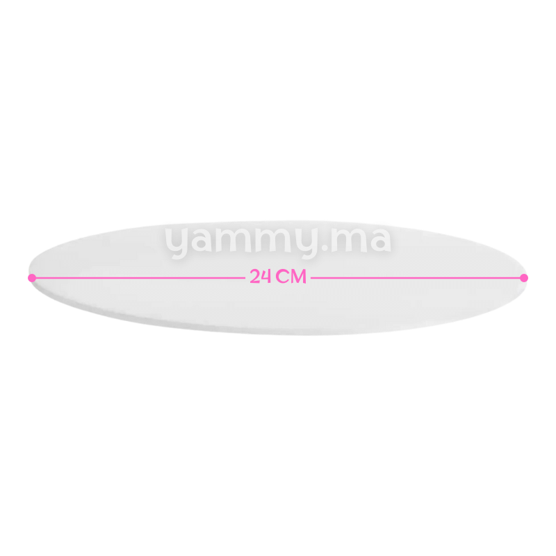 Disque et Plateau à Ganache Plexiglass Blanc Rond 24cm