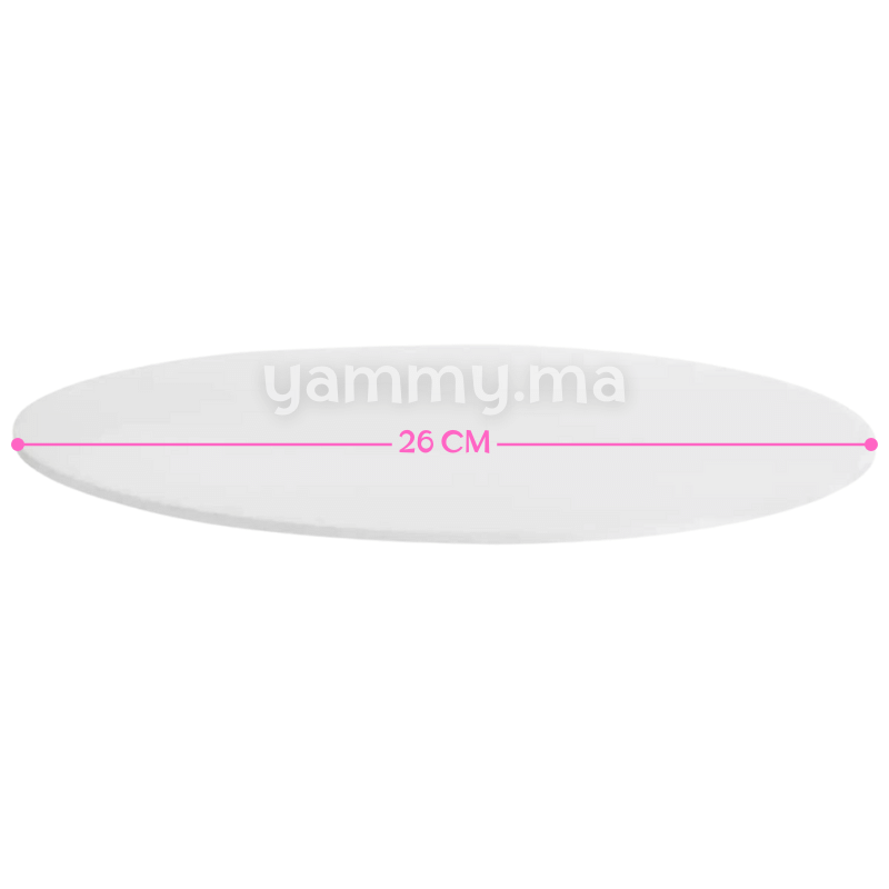 Disque et Plateau à Ganache Plexiglass Blanc Rond 26cm