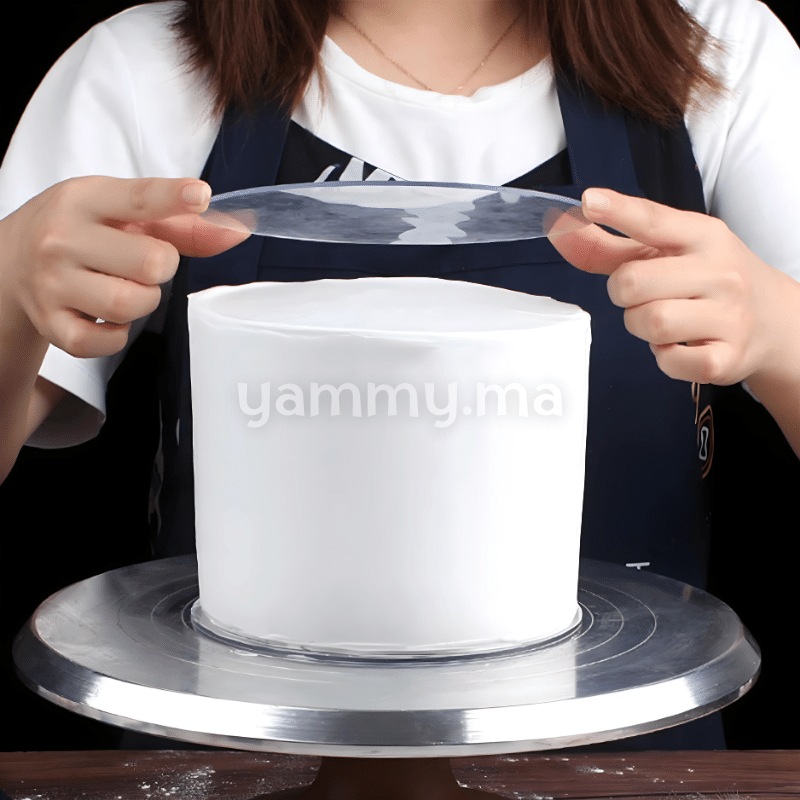 Disque et Plateau à Ganache Plexiglass Blanc Rond 20cm