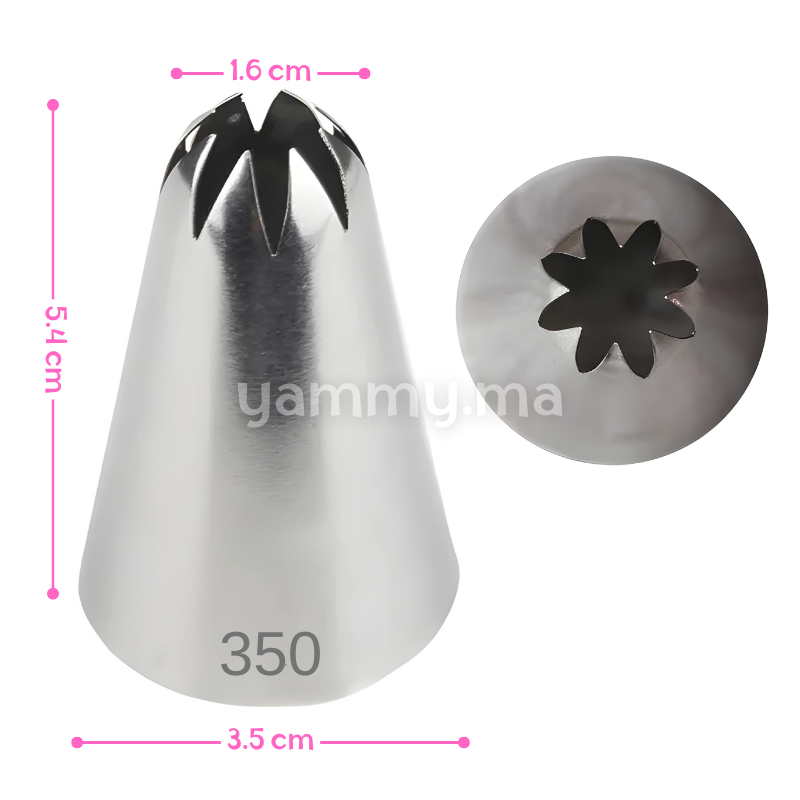 Douille Pâtisserie Inox Fleur 8 dents N° 350