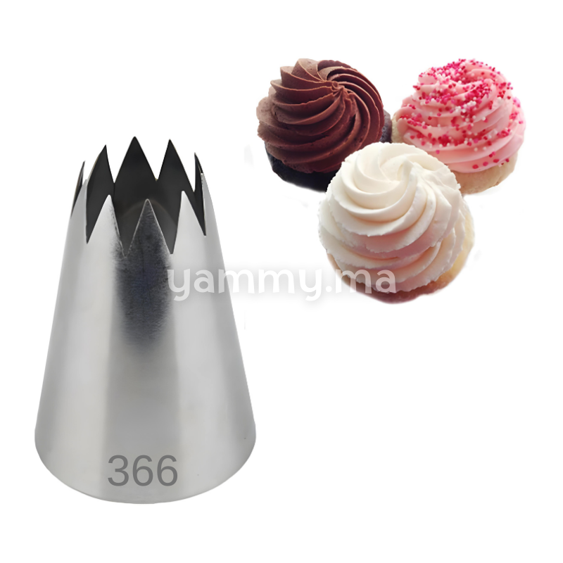 Douille Pâtisserie Inox Cannelée 10 dents N° 366