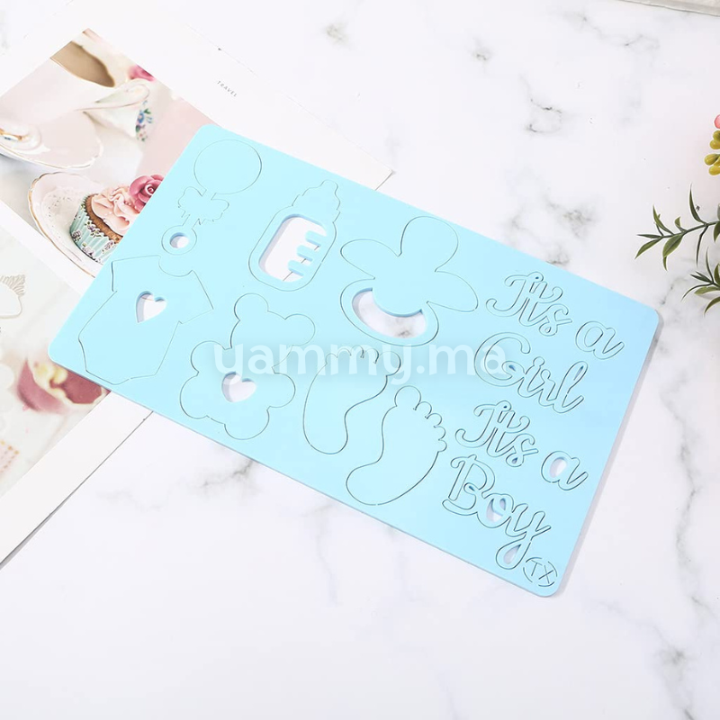 Embosseur pour Pâte à Sucre Thème Bapteme avec Pinceau