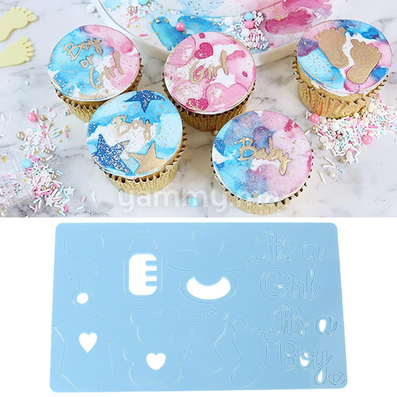 Embosseur pour Pâte à Sucre Thème Bapteme avec Pinceau