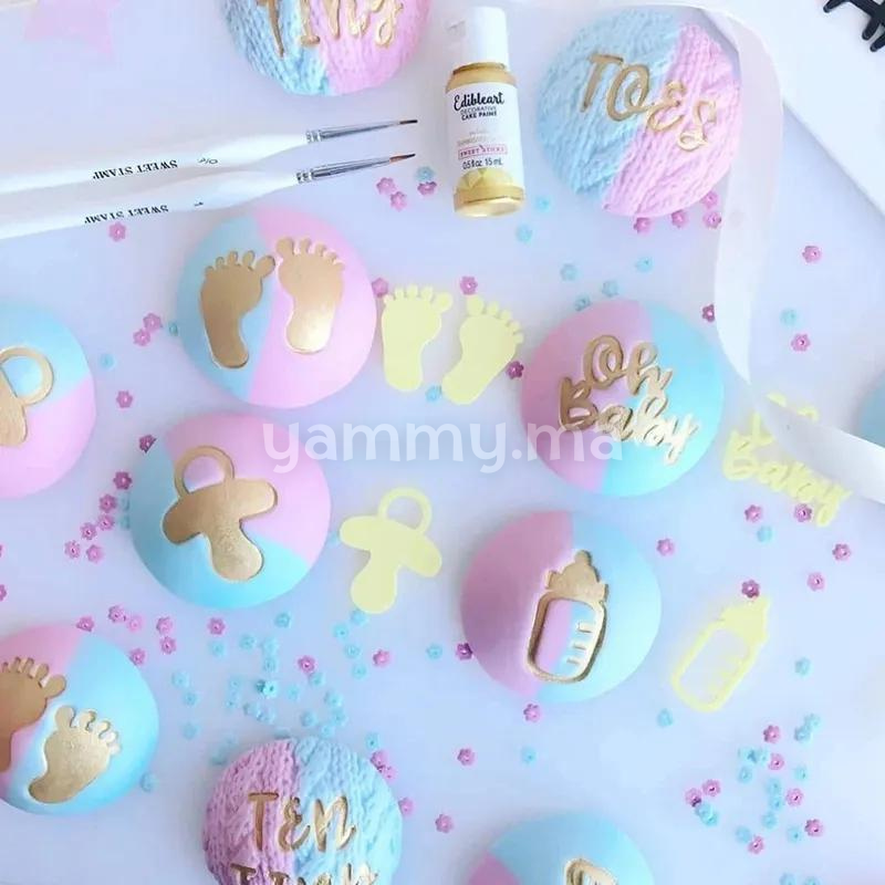 Embosseur pour Pâte à Sucre Thème Bapteme avec Pinceau