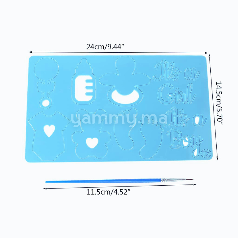 Embosseur pour Pâte à Sucre Thème Bapteme avec Pinceau