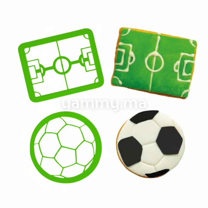 SET. 2 Emporte-pièces Ballon et Terrain de Football