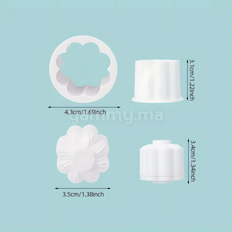 SET. 2 Emporte-pièces Tartelette avec Tampon Double Face Ø 3.8 cm