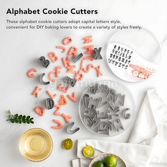 SET. 26 Emporte-pièces Mini Alphabet 2,5cm Inox