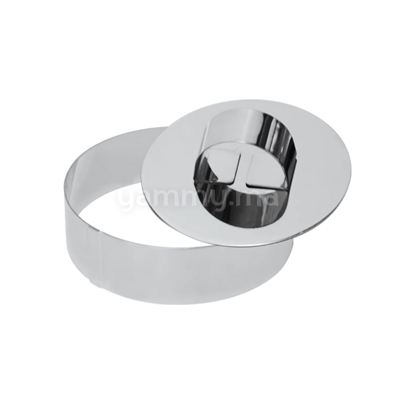 Cercle à Vacherin en Inox 10 cm avec Poussoir – Lamacom