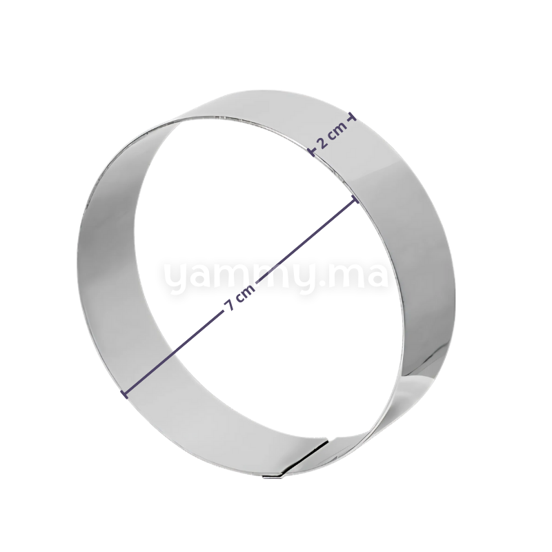 Cercle à Vacherin en Inox 7 cm avec Poussoir – Lamacom