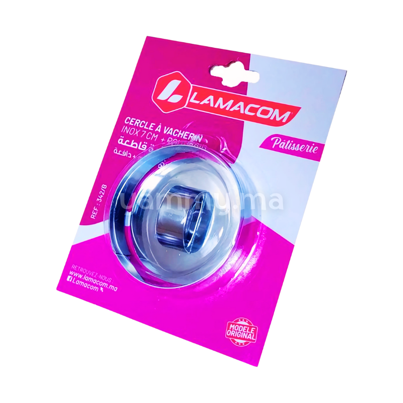 Cercle à Vacherin en Inox 7 cm avec Poussoir – Lamacom