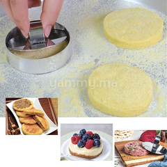 Cercle à Vacherin en Inox 7 cm avec Poussoir – Lamacom