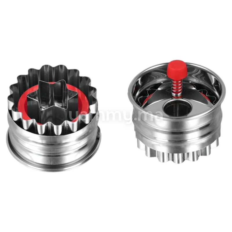 Emporte-pièce avec Poussoir Rond Étoile en Inox