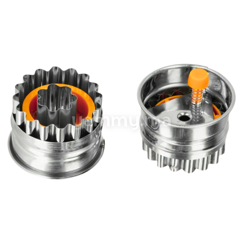 Emporte-pièce avec Poussoir Rond Fleur en Inox Ø 4,8 cm