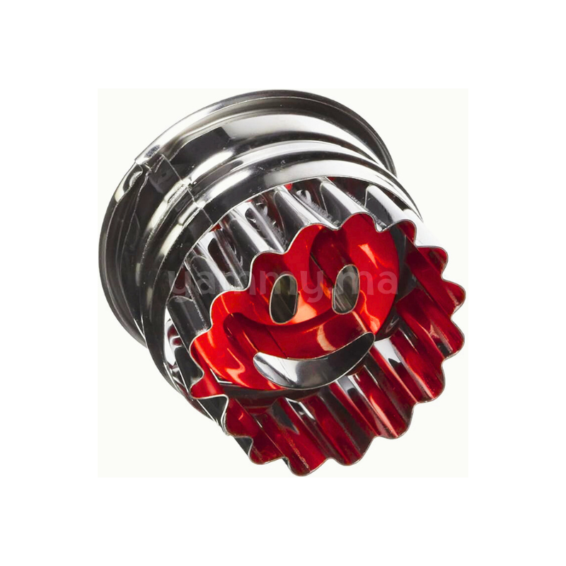 Emporte-pièce avec Poussoir Rond Smiley Face en Inox